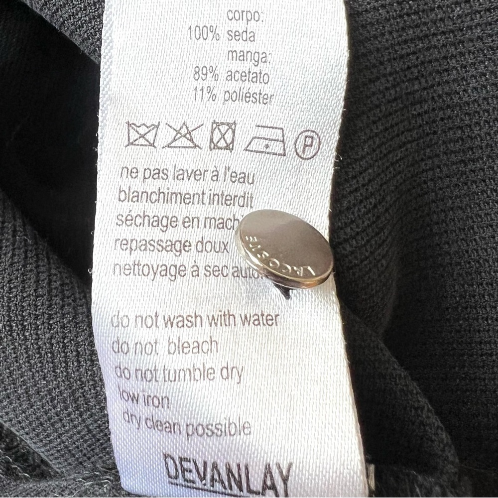 Lacoste Silk Black & Navy Sleeveless Shift Dress Women’s EU 38 - Picture 8 of 11